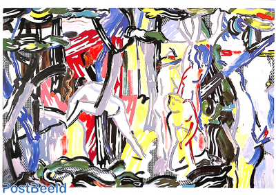 Roy Lichtenstein, Forest scene with figures, 1987