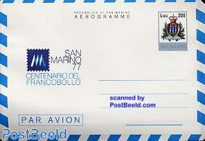 Aerogramme L200, stamp centenary