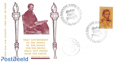 Abraham Lincoln 1v, FDC without address