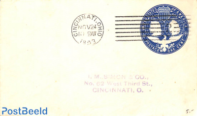 Envelope 1c from CINCINNATI (local)