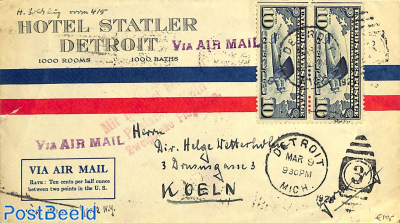 Airmail letter to Köln