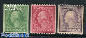 Coil stamps 3v, Hor. perf. 10