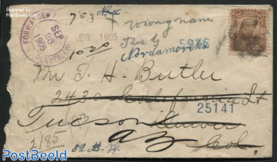 Forwarded letter with 10c stamp Daniel Webster