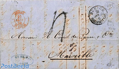 folding letter from Zurich to Marseille