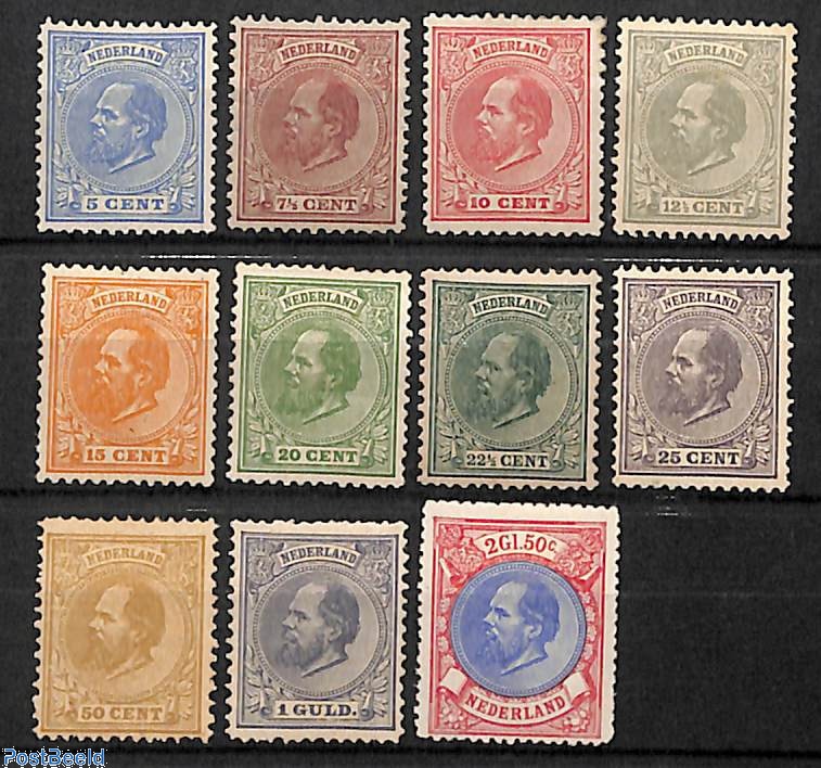 Pays-Bas 1872/1888 - Timbre du roi Guillaume III - sans gomme. - NVPH